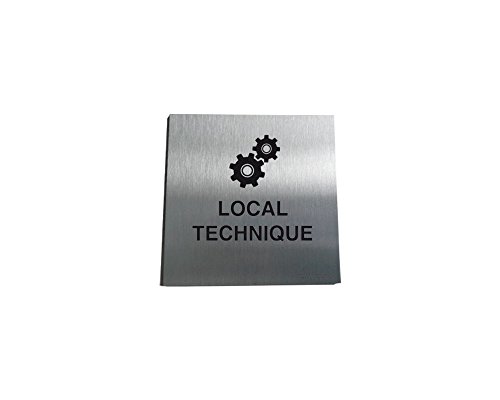 AUA SIGNALETIQUE - Plaque Alu Brossé Local Techniques 02-200x200 mm von AUA SIGNALETIQUE