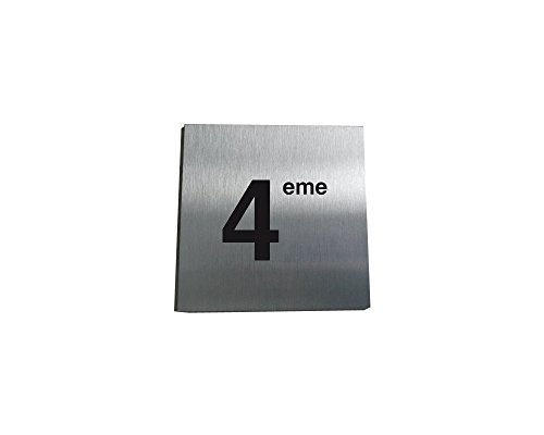 AUA SIGNALETIQUE - Plaque Aluminium Brossé 4ème Etage - 130x130 mm von AUA SIGNALETIQUE