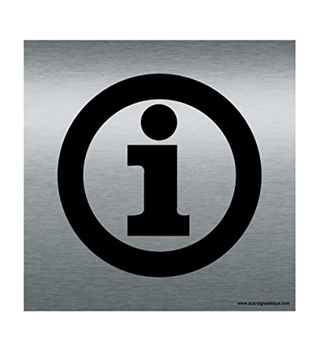 AUA SIGNALETIQUE - Plaque Aluminium Brossé Informations - 130x130 mm avec double face adhésif von AUA SIGNALETIQUE