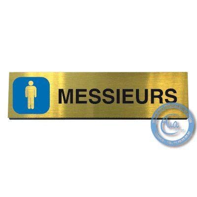 AUA SIGNALETIQUE - Plaque de porte Aluminium brossé doré Toilettes Messieurs 200x50 mm AUA SIGNALETIQUE - Plaque de porte Aluminium brossé doré Toilettes Messieurs 200x50 mm von AUA SIGNALETIQUE