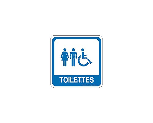 AUA SIGNALETIQUE - Plaque de porte Toilettes mixte PvcSign avec double face adhésif von AUA SIGNALETIQUE