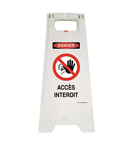 Aua Signaletique - Chevalet Signalisation Accès Interdit Danger - Poids 1 kg en Plastique Blanc von AUA SIGNALETIQUE