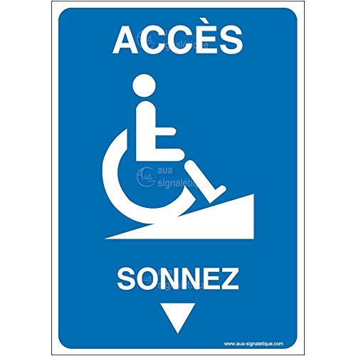 Aua Signaletique - Panneau Accès - Sonnez-Ai - 300X420 Mm, Vinyl Adhésif von AUA SIGNALETIQUE