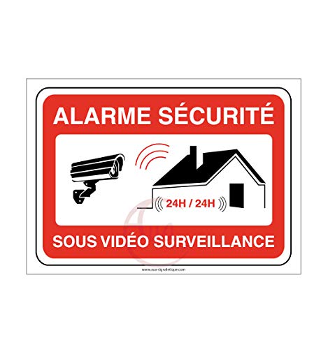 Aua Signaletique - Panneau Alarme Sécurité sous Vidéo Surveillance 24H/24 Propriété Privée - 300X210 Mm, Pvc 1. 5 Mm von AUA SIGNALETIQUE