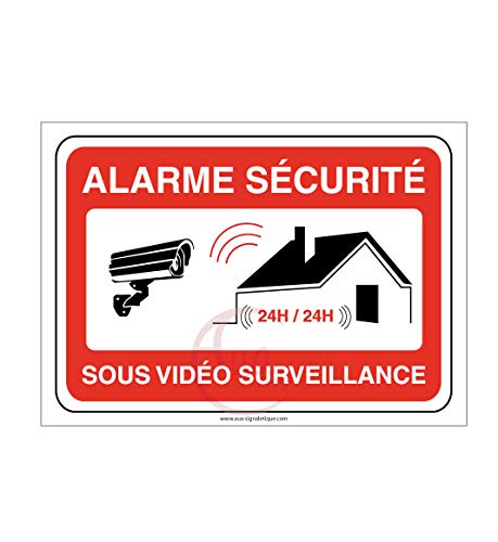 Aua Signaletique - Panneau Alarme Sécurité sous Vidéo Surveillance 24H/24 Propriété Privée - 600X420 Mm, Pvc 1. 5 Mm Aua Signaletique - Panneau Alarme Sécurité sous Vidéo Surveillance 24H/24 Propriété Privée - 600X420 Mm, Pvc 1. 5 Mm von AUA SIGNALETIQUE