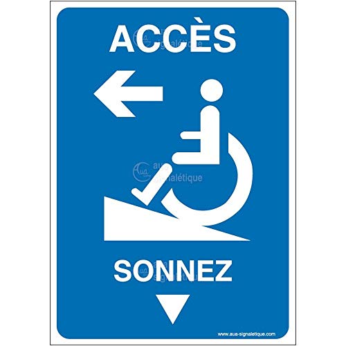 Aua Signaletique - Panneau Accès Gauche - Sonnez-Ai - 150X210 Mm, Pvc 1. 5 mm von AUA SIGNALETIQUE