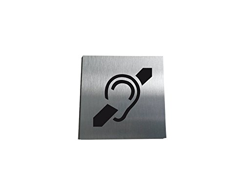 AUA SIGNALETIQUE - Plaque Aluminium Brossé Déficience Auditive - 200x200 mm von AUA SIGNALETIQUE