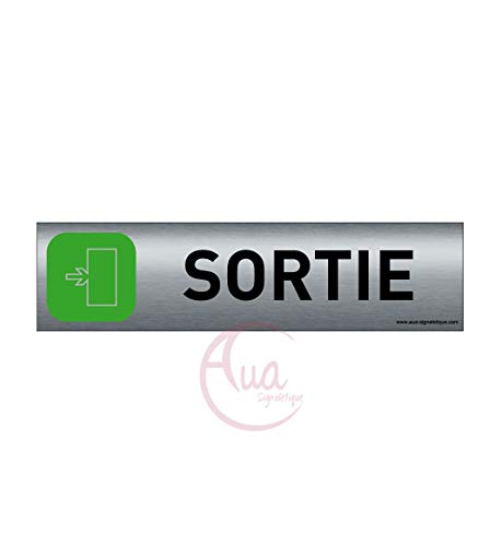 Plaque de porte aluminium brossé imprimé -Dimensions 200 x 50 mm - Double face adhésif au dos - Impression UV directement sur l'aluminium (Pas de contre collage) (Sortie droite 2) von AUA SIGNALETIQUE