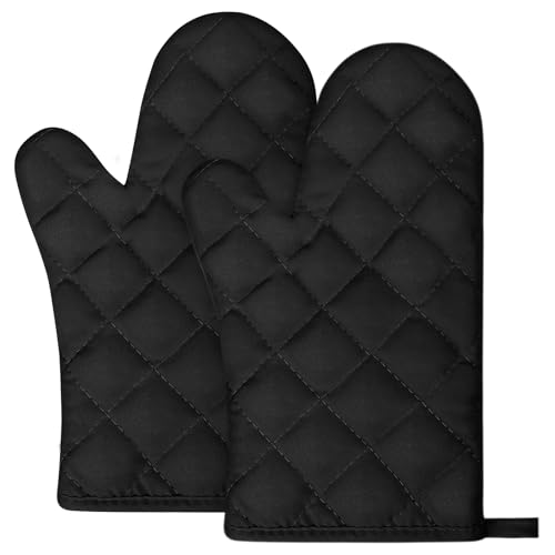AUAUY 1 Paar Ofenhandschuhe, Baumwolle Topfhandschuhe, Backofenhandschuhe, Waschbare Hitzebeständig [bis 180°C/356°F] Kochhandschuhe, rutschfeste Kochhandschuhe zum Kochen, Backen, Grillen von AUAUY