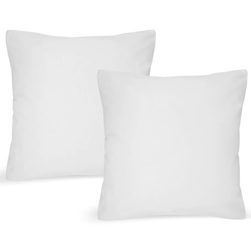 AUAUY 2er Set Kissenbezüge, Kopfkissenbezug 65 x 65 cm mit Reißverschluss, Weiß, Kopfkissenbezug aus weichem Mikrofaser - Waschbare Kissenhülle, Ultra weich und Atmungsaktiv von AUAUY