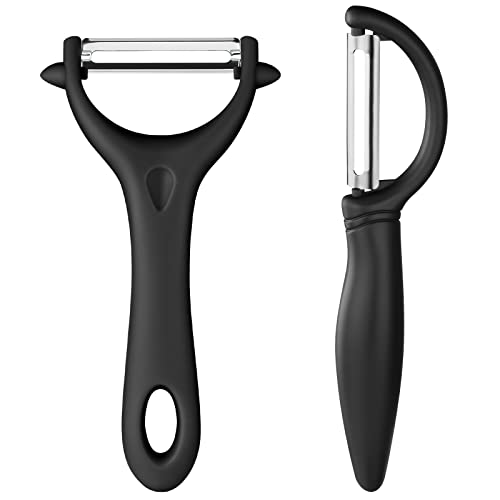 AUAUY 2PCS Universalschäler Sparschäler, Universalschäler Edelstahl Set, Kartoffelschäler Spargelschäler, Multifunktion Y-Förmig Gemüseschäler, Zweischneidige Schäler für Karotten Gemüse (Schwarz) AUAUY 2PCS Universalschäler Sparschäler, Universalschäler Edelstahl Set, Kartoffelschäler Spargelschäler, Multifunktion Y-Förmig Gemüseschäler, Zweischneidige Schäler für Karotten Gemüse (Schwarz) von AUAUY