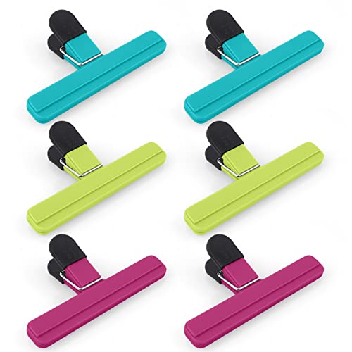 AUAUY 6 Stück Große Verschlussklammern, Kunststoff Lebensmittelklammer Tütenclips Food Bag Clips, Frischhalten Chip Clips, Beutelclips für Geöffnete Snackbeutel, Kaffee und Lebensmitte (15.2 * 8.5CM) AUAUY 6 Stück Große Verschlussklammern, Kunststoff Lebensmittelklammer Tütenclips Food Bag Clips, Frischhalten Chip Clips, Beutelclips für Geöffnete Snackbeutel, Kaffee und Lebensmitte (15.2 * 8.5CM) von AUAUY