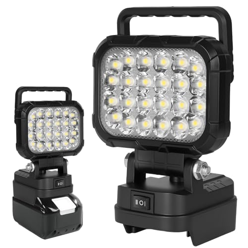 AUAUY Akku Lampe für Makita 18V Akku, 72W 5400LM LED Arbeitsleuchte, Light Tragbares LED-Licht für Makita Battery mit 2 USB für Camping, Autoreparaturen, Notfall Ersatz （Ohne Batterie） von AUAUY