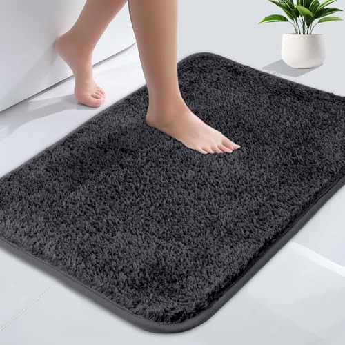 AUAUY Badezimmerteppich rutschfest Waschbar Badematte, Weicher Mikrofaser Badezimmerteppich, Bettvorleger Duschvorleger Fussmatte für Wohnzimmer Schlafzimmer Badezimmer 40 x 60 cm von AUAUY