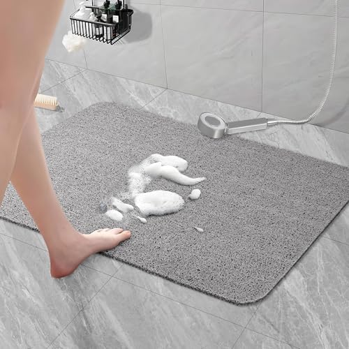 AUAUY Duschmatte rutschfest, 40x60cm Weich Komfort Sicherheits Badewannenmatte mit Ablauflöchern, Weiche PVC-Luffa Antirutschmatte Badewanne, Schnell Trocknende Badematte, Grau AUAUY Duschmatte rutschfest, 40x60cm Weich Komfort Sicherheits Badewannenmatte mit Ablauflöchern, Weiche PVC-Luffa Antirutschmatte Badewanne, Schnell Trocknende Badematte, Grau von AUAUY