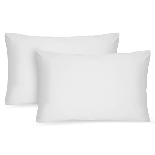 AUAUY Kissenbezug 50 x 75 cm mit Hotelverschluss - 2er Set Kissenbezüge, Weiß, Kopfkissenbezug aus weichem Mikrofaser - Waschbare Kissenhülle, Ultra weich und Atmungsaktiv von AUAUY