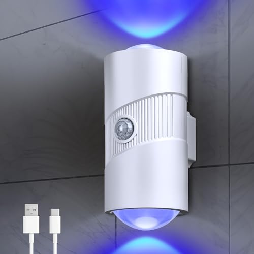 AUAUY LED RGB Wandleuchte, USB C wiederaufladbar Wandlampe Nachtlicht mit Bewegungsmelder AUTO/Dauer-EIN 7 Lichtfarben Magnetisch Lampe für Flur Treppe Wohnzimmer Schlafzimmer Kinderzimmer von AUAUY