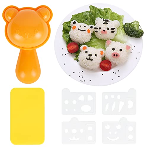 AUAUY Sushi Onigiri Mold Suite, Niedlich Tier Form Reisformer, Onigiri Sake Bento Maker, Sushi Reis Küchen Gadgets, Reisbällchen Maker für Küche DIY Kochen Bento, Nori Blätter Algenblätter (Tragen) von AUAUY