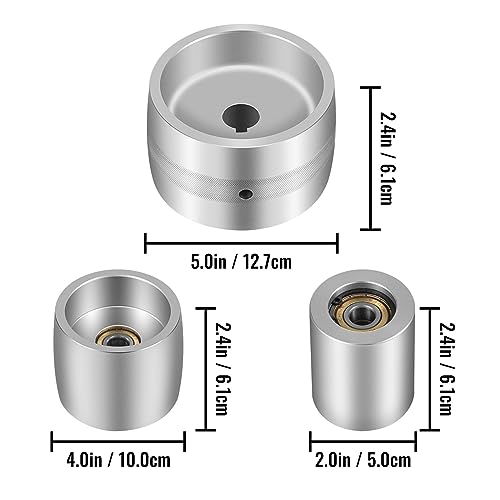 24 mm Bohrung, 6061-T6 Aluminium, 2 x 72 Zoll Riemenschleifer-Radsatz, 5 Zoll Antriebsrad gekrönt, for Hohlschleifen von Messerwerkzeugen(4In Tacking Wheel) von AUBEST