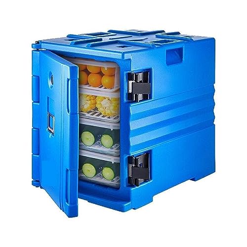 90L 120L isolierte Lebensmittelpfanne, Lebensmittellieferbehälter, fahrbarer Frontlader, Catering-Box, Außenkühlschrank(Blue-Wheel 120L) von AUBEST
