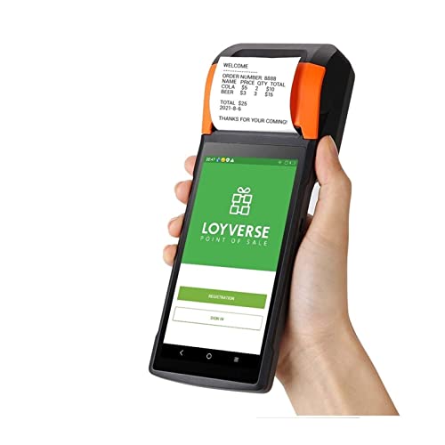 AUBEST Etikettendrucker, 4G V2 Pro Mobile Handheld Posse System mit thermischem Drucker Wireless WiFi PDA Distributionsetikettenbelegdrucker(V2 pro with Base) von AUBEST