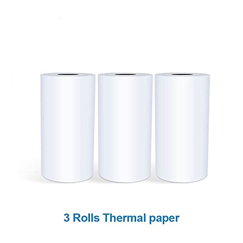 AUBEST Etikettendrucker, Tragbare Druckeraufkleber Mini Thermische Multifunktionale Bluetooth-Maschine Home Office Unterstützung mehrerer Systeme(Three Rolls Paper) von AUBEST