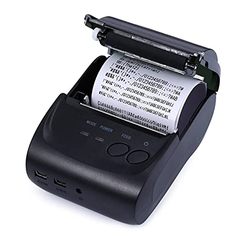 AUBEST Etikettendrucker, Tragbarer Mini-Bluetooth-Drucker 58mm Wireless thermischer Belegdrucker for Mobiltelefon 1500 mAh-Akku(Printer) von AUBEST