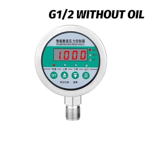 Druckregler, Digitales Manometer 80 mm 24 V Edelstahlsteuerung, Online- und Offline-Druckschalter for Ölkompressor(G1-2 Bottom,0-10MPa) von AUBEST