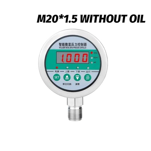 Druckregler, Digitales Manometer 80 mm 24 V Edelstahlsteuerung, Online- und Offline-Druckschalter for Ölkompressor(M20-1.5 Bottom,0-0.16MPa) von AUBEST