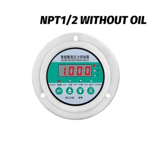 Druckregler, Digitales Manometer 80 mm 24 V Edelstahlsteuerung, Online- und Offline-Druckschalter for Ölkompressor(NPT1-2 Back,0-0.1MPa) von AUBEST
