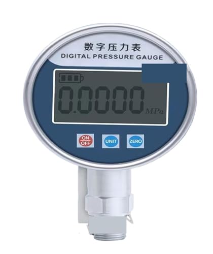 Druckregler, Elektronisches Manometer, 60-mm-Zifferblatt, LCD-Digitalanzeige, hydraulisches Vakuum-Unterdruckmessgerät, Wasser-Öl-Manometer(-0.1-0 Mpa) von AUBEST