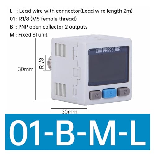 Druckregler, SMC Typ ZSE / ISE30A / AF Pneumatischer hochpräziser elektronischer Druckschalter mit digitaler Anzeige ISE30A-01-N ZSE30A-01-PL(01-B-M-L,ISE30A -0.1 to 1MPa) von AUBEST