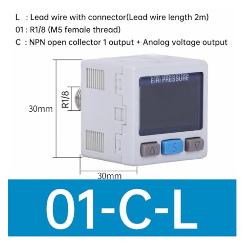 Druckregler, SMC Typ ZSE / ISE30A / AF Pneumatischer hochpräziser elektronischer Druckschalter mit digitaler Anzeige ISE30A-01-N ZSE30A-01-PL(01-C-L,ISE30A -0.1 to 1MPa) von AUBEST