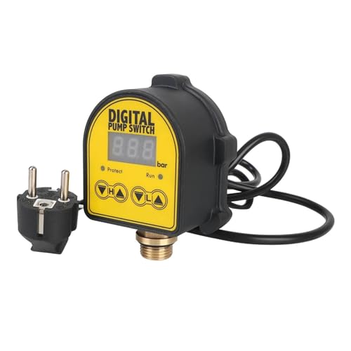 Druckregler, Wasser-Öl-Kompressor 0–10 bar 1/2 Zoll Schnittstelle, digitaler automatischer Luftpumpen-Druckregler-Schalter for Wasserpumpe Ein/Aus von AUBEST