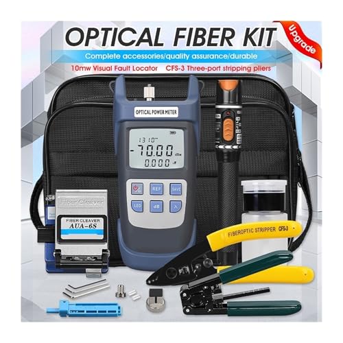 Faser-Cleaver, 19 teile/satz FTTH Fiber Optic Tool Kit Mit AUA-6S Fiber Cleaver -70 ~ + 10dBm/-50 + 26dBm Optischen Power Meter 10mw Visual Fault Locator(-70 to 10dBm) von AUBEST
