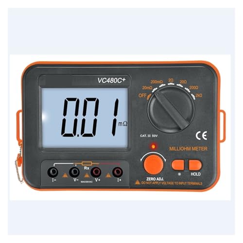 Kondensatortester, Digitales Milliohmmeter, 3 1/2 LCD-Display, 4-Leiter-Test, Niederwiderstandstester, 6 Bereiche, Genauigkeit, Ohm-Multimeter, Hintergrundbeleuchtung Kondensatortester, Digitales Milliohmmeter, 3 1/2 LCD-Display, 4-Leiter-Test, Niederwiderstandstester, 6 Bereiche, Genauigkeit, Ohm-Multimeter, Hintergrundbeleuchtung von AUBEST