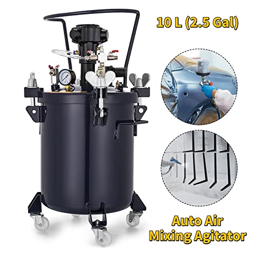 Spritzpistole, 10L 30L Druckfarbtopf Tank Spritzpistole Sprüher Druckregler Manuelles Auto-Luftmischrührwerk for Industrielacke(10L Auto Air) von AUBEST