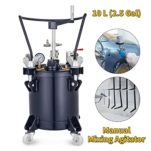 Spritzpistole, 10L 30L Druckfarbtopf Tank Spritzpistole Sprüher Druckregler Manuelles Auto-Luftmischrührwerk for Industrielacke(10L Manual) von AUBEST