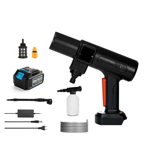Spritzpistole, Bürstenloser Hochdruckreiniger Waschwasserpistole Tragbare Autowaschanlage Druckwasserreinigungsmaschine for 18-V-Batterie(One Big Battery) von AUBEST
