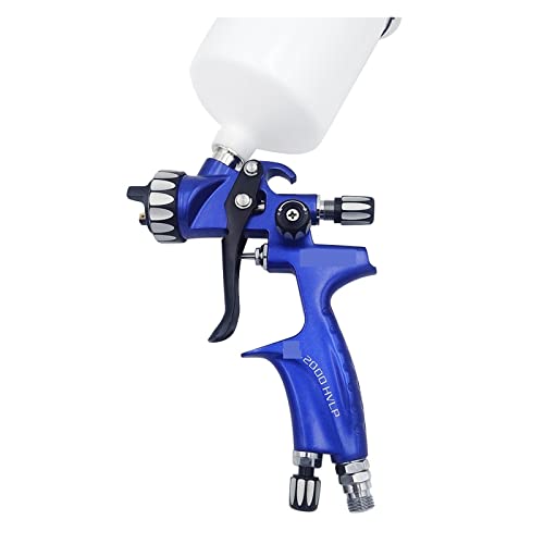 Spritzpistole, HVLP Auto-Farbspritzpistole 1,3 mm Auto-Heimindustrie-Sprühfarbe-Werkzeuge Manuelle Niederdruck-Spritzpistole Becherkapazität 600 ml(Blue) von AUBEST