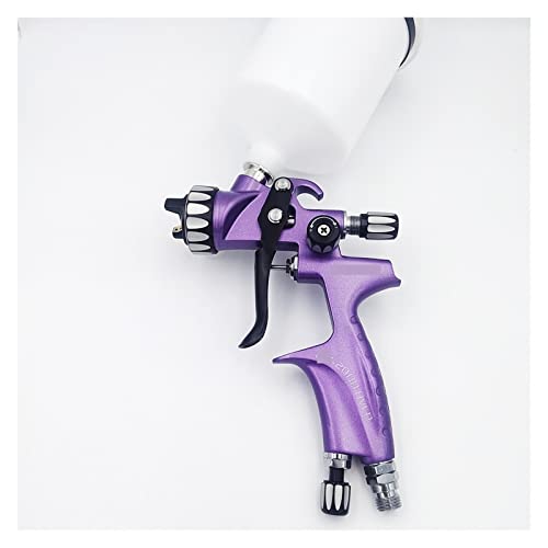 Spritzpistole, HVLP Auto-Farbspritzpistole 1,3 mm Auto-Heimindustrie-Sprühfarbe-Werkzeuge Manuelle Niederdruck-Spritzpistole Becherkapazität 600 ml(Purple) von AUBEST