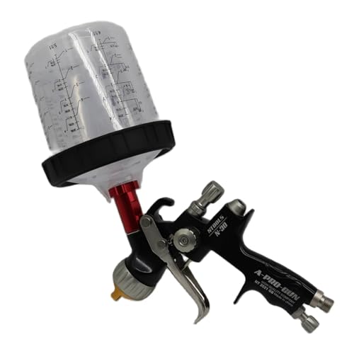 Spritzpistole, Spritzpistole mit 1,3 und 1,7 mm Autolackierpistole mit 600-cm³-Mischtank und Adapter, Lackierspritzgerät/Luftspritzpistole/Druckluftwerkzeuge(1.3mm) von AUBEST