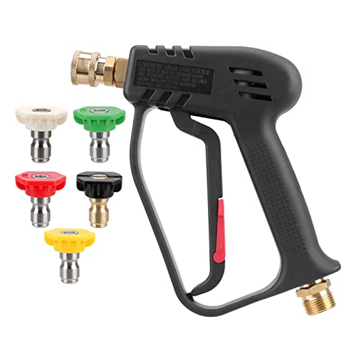 Spritzpistole, for 4000 PSI Hochdruck for Die Autoreinigung Mit 5 Schnellkupplungs-Reinigungswasserpistolen-Farbdüsen-Kit(Gun+Nozzle) von AUBEST