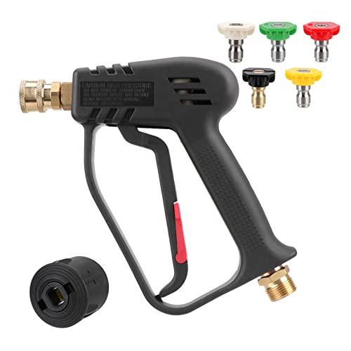 Spritzpistole, for 4000 PSI Hochdruck for Die Autoreinigung Mit 5 Schnellkupplungs-Reinigungswasserpistolen-Farbdüsen-Kit(Gun+Nozzle+Adapter) von AUBEST