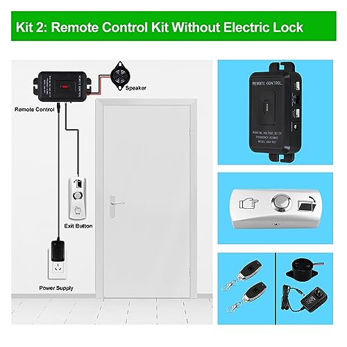Toröffner, Wireless Access Controller System Kit Fernbedienung Türöffner Haushalts Elektroschloss(Kit 2 without Lock) von AUBEST