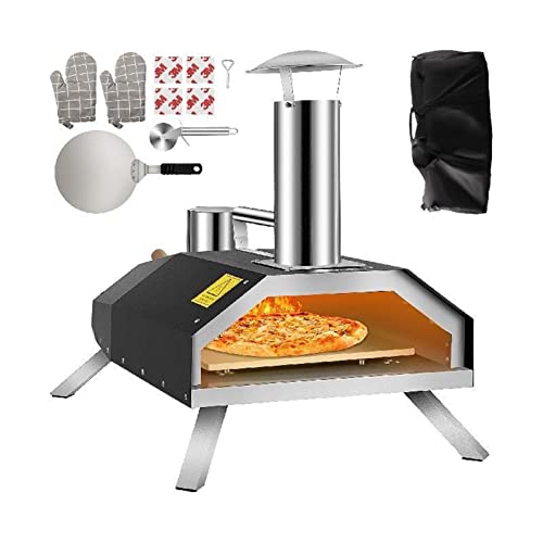 Tragbarer Pizzaofen Gute Isolationswirkung Edelstahl 304 Klappbare Füße Komplette Zubehörtasche for das Kochen im Freien von AUBEST