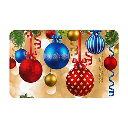AUBKFELD Fußmatte mit Aufschrift "Merry Christmas", 80 x 49 cm, Flanell, rutschfest, für Hauseingänge und haustierfreundliche Räume von AUBKFELD
