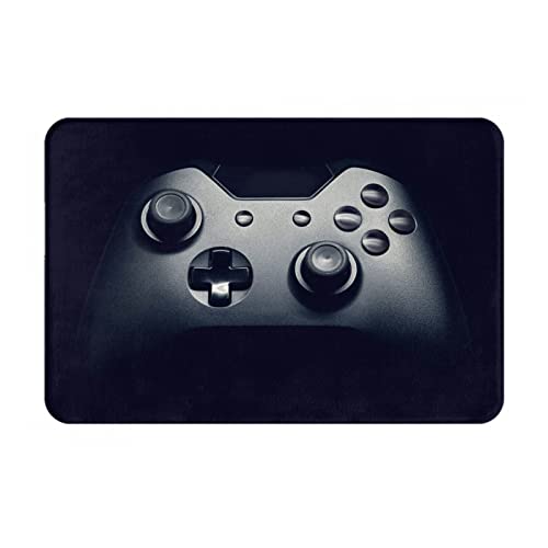 AUBKFELD Fußmatte mit Gaming-Controller-Muster, bedruckt, 60 x 40 cm, Flanell, rutschfest, für Hauseingänge und haustierfreundliche Räume von AUBKFELD