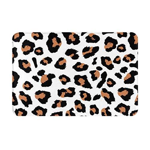 AUBKFELD Fußmatte mit Leopardenmuster, 60 x 40 cm, Flanell, rutschfest, für Hauseingänge und haustierfreundliche Räume von AUBKFELD