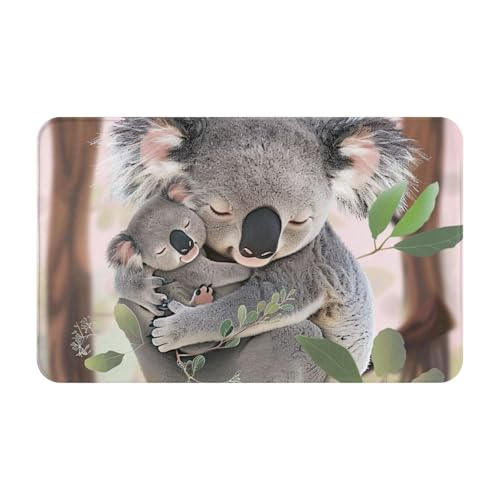 AUBKFELD Fußmatte mit süßem Koala-Mom- und Babydruck, 80 x 49 cm, Flanell, rutschfeste Bodenmatte, Fußmatten für Hauseingänge und haustierfreundliche Räume AUBKFELD Fußmatte mit süßem Koala-Mom- und Babydruck, 80 x 49 cm, Flanell, rutschfeste Bodenmatte, Fußmatten für Hauseingänge und haustierfreundliche Räume von AUBKFELD